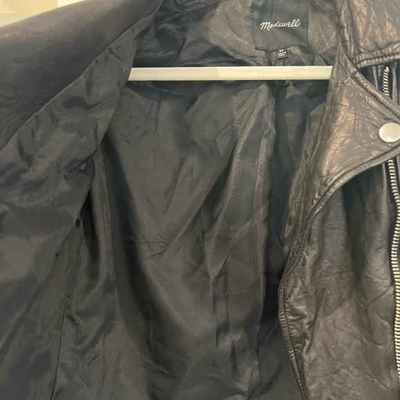 Madewell washed leather motorcycle jacket - Picture 3 of 7